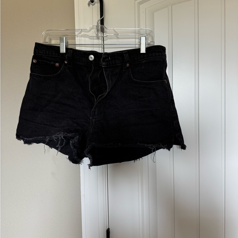 Abercrombie Black Denim Mom Short
